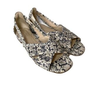 Cole Haan Grandseries Lewis Sandals Sz 8.5B Off-White Snakeskin W21854